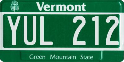VT license plate YUL212