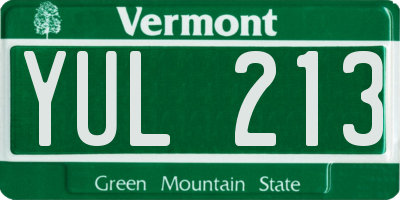 VT license plate YUL213