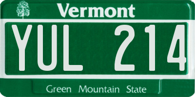 VT license plate YUL214