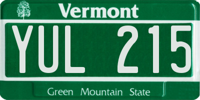 VT license plate YUL215
