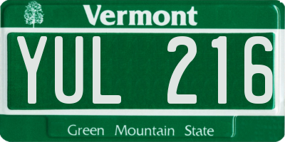 VT license plate YUL216