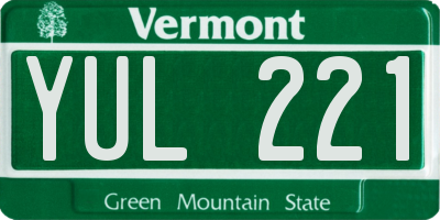 VT license plate YUL221
