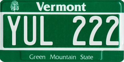 VT license plate YUL222