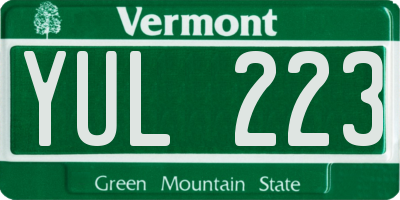 VT license plate YUL223