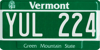 VT license plate YUL224