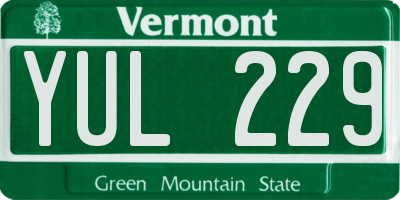 VT license plate YUL229