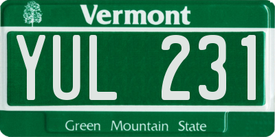 VT license plate YUL231