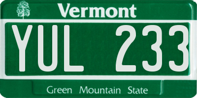 VT license plate YUL233