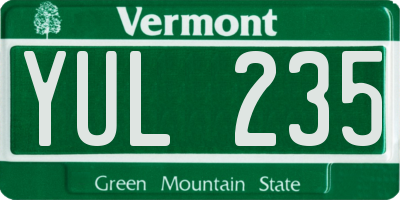 VT license plate YUL235