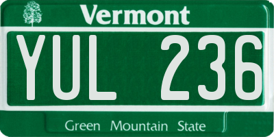 VT license plate YUL236