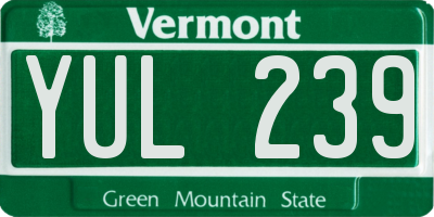 VT license plate YUL239