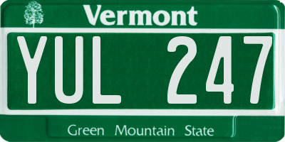 VT license plate YUL247