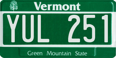 VT license plate YUL251