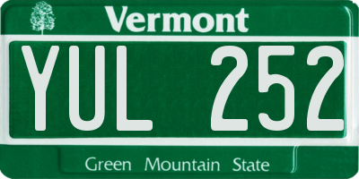 VT license plate YUL252
