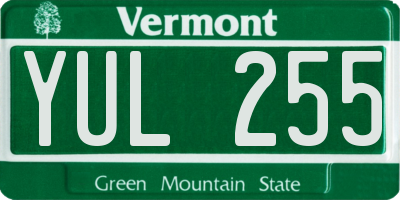 VT license plate YUL255