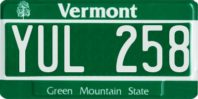 VT license plate YUL258