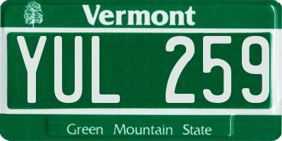 VT license plate YUL259