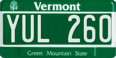 VT license plate YUL260