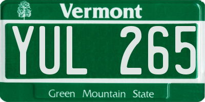 VT license plate YUL265