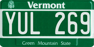 VT license plate YUL269