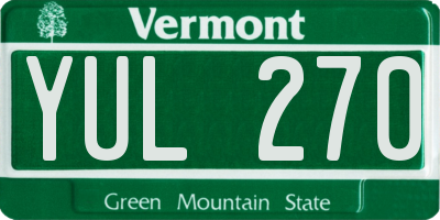VT license plate YUL270