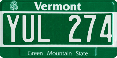 VT license plate YUL274
