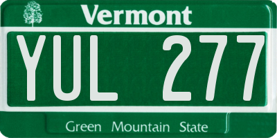 VT license plate YUL277