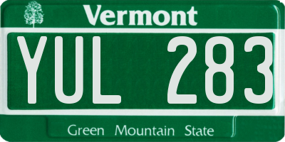VT license plate YUL283