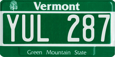 VT license plate YUL287