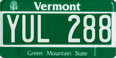 VT license plate YUL288
