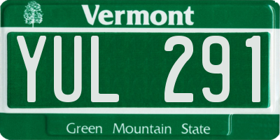 VT license plate YUL291