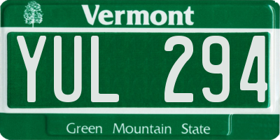 VT license plate YUL294