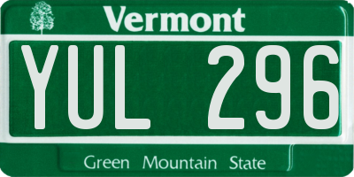 VT license plate YUL296