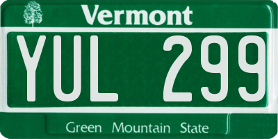 VT license plate YUL299