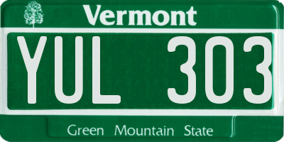 VT license plate YUL303
