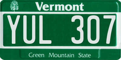 VT license plate YUL307