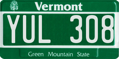 VT license plate YUL308