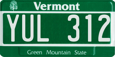 VT license plate YUL312