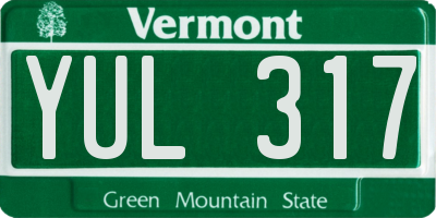 VT license plate YUL317