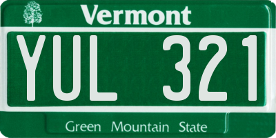 VT license plate YUL321
