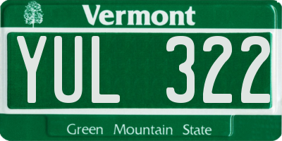 VT license plate YUL322