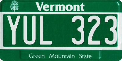 VT license plate YUL323