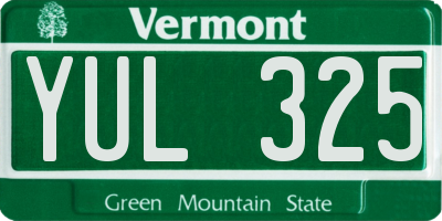 VT license plate YUL325