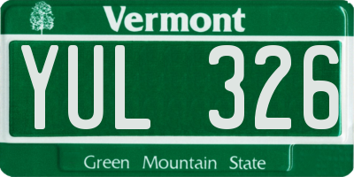 VT license plate YUL326