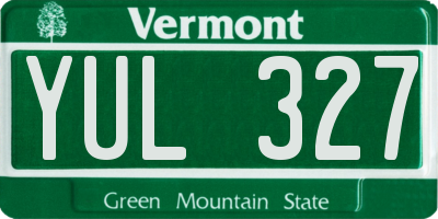 VT license plate YUL327