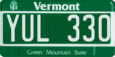 VT license plate YUL330