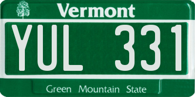 VT license plate YUL331