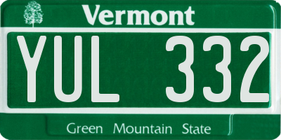 VT license plate YUL332