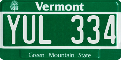 VT license plate YUL334