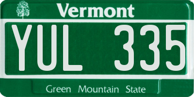 VT license plate YUL335